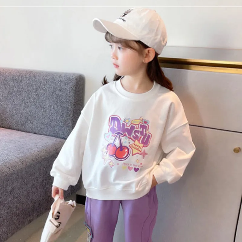 

Комплекты одежды для девочек на весну и осень, Детские комплекты одежды для девочек, толстовка, топы и брюки, комплекты из двух предметов