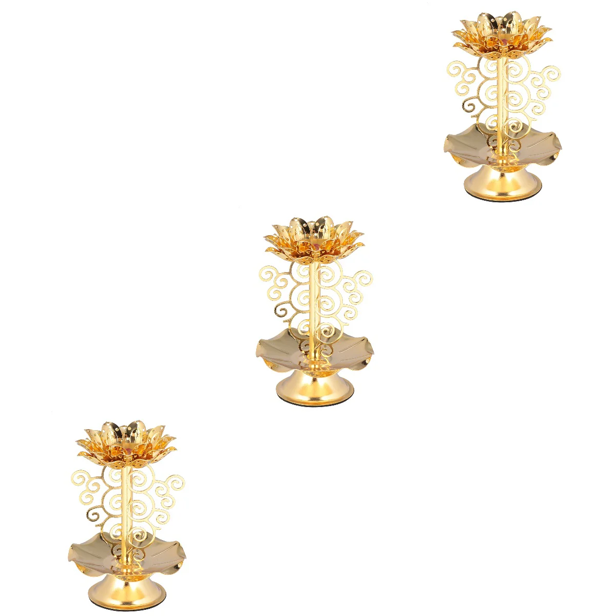

Holder Lotus Gold Tealight Diwali Crystal Carving Taper Candelabra Stand Lanterndecor Holders