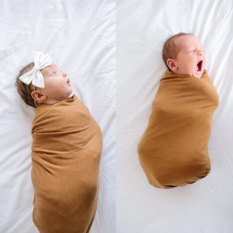 

Baby Receiving Blanket Hat Set Sleepsack Swaddle Wrap Tail Knotted Beanies