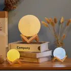 Креативный прикроватный ночник, 3D Светодиодная лампа в виде Луны, романтическое декоративное освещение для спальни, галактические Звездные настольные лампы, подарок на день рождения