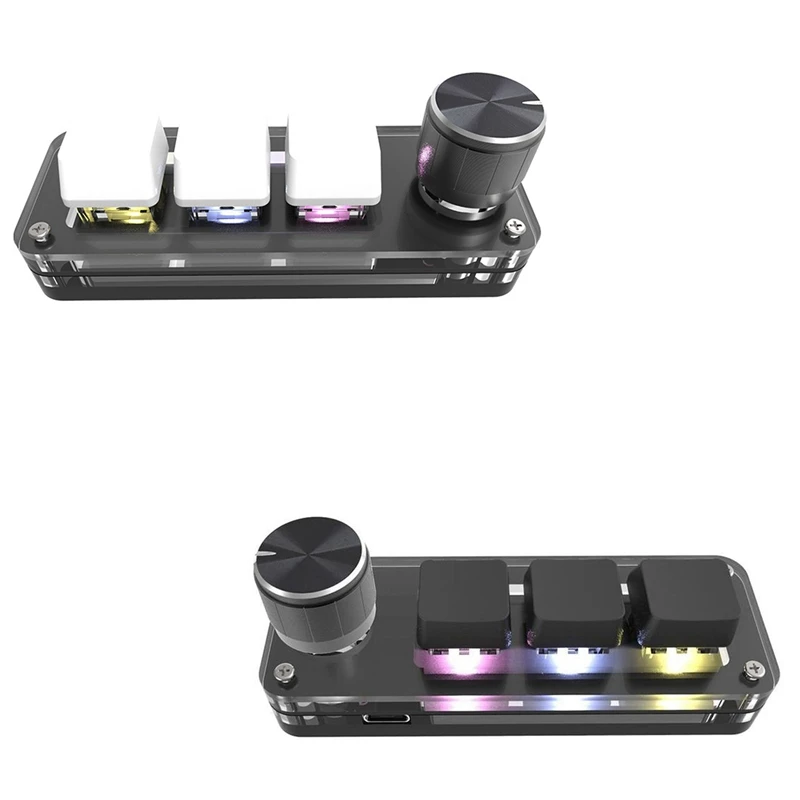 

3 Keys Knob RGB Gaming Keyboard Programming Keypad Mini Mechanical Keyboard Custom Keyboard Macro Keyboard