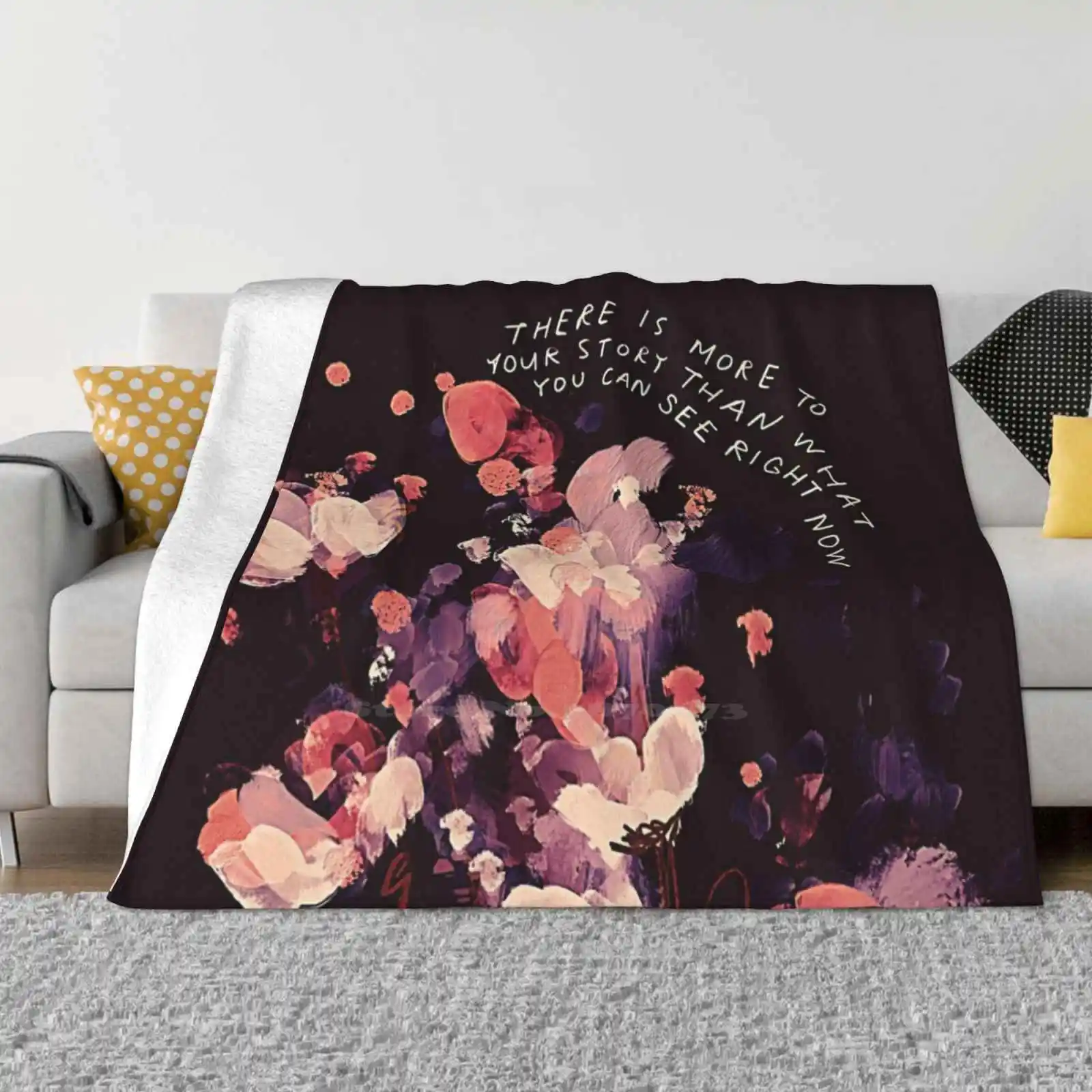 

There Is More To Your Story-Inspirational Quote And Dark Floral Abstract Pink And Purple Flowers By Morgan Harper Nichols New