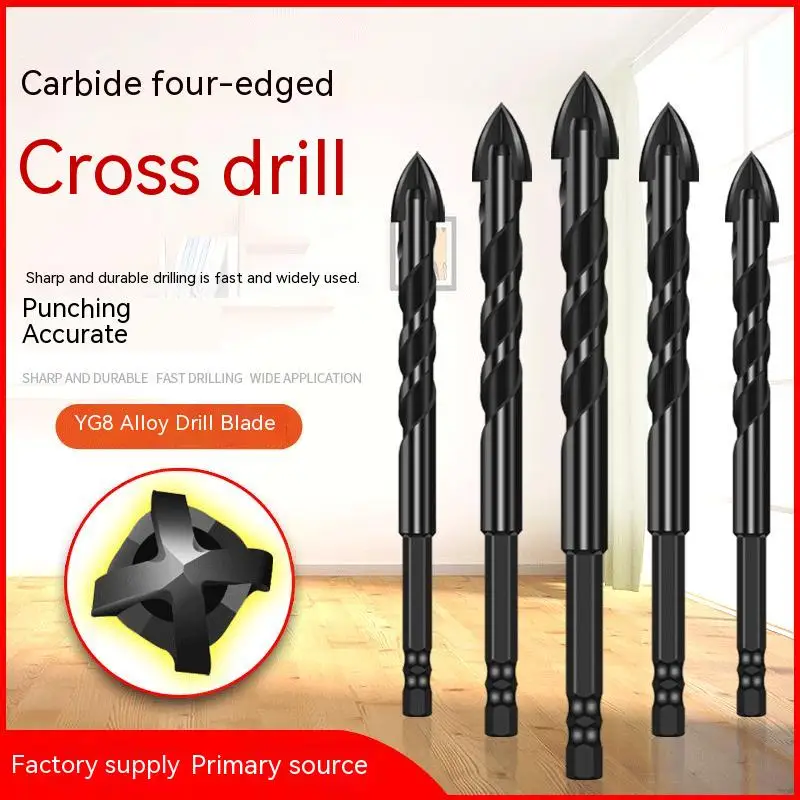 

Крестообразный шестигранный инструмент для сверления керамической плитки, стекла, керамики, бетона, кирпича, твердый Открыватель, набор ин...