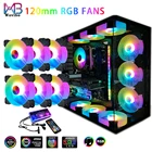 Чехол для компьютера, 120 мм вентилятор RGB 6 контактов, цветная лампа, охладитель, бесшумный ПК 5 в постоянного тока, ARGB, вентилятор шасси вентилятора Aura Sync