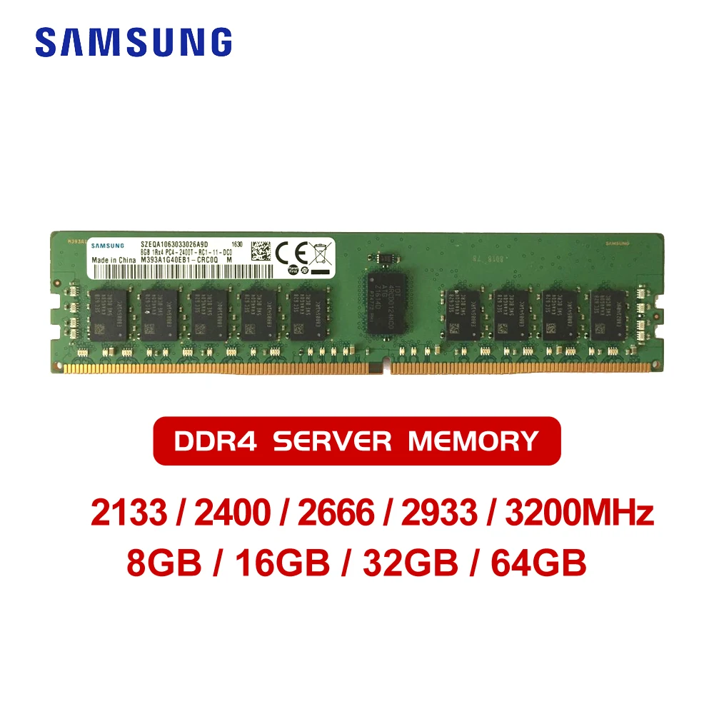 Серверная оперативная память Samsung DDR4 8 ГБ 16 ГБ 32 ГБ 64 Гб 2133/2400/2666 МГц ECC REG, Серверная память 32 ГБ 16 ГБ 8 ГБ, Серверная ОЗУ для настольного компьютера