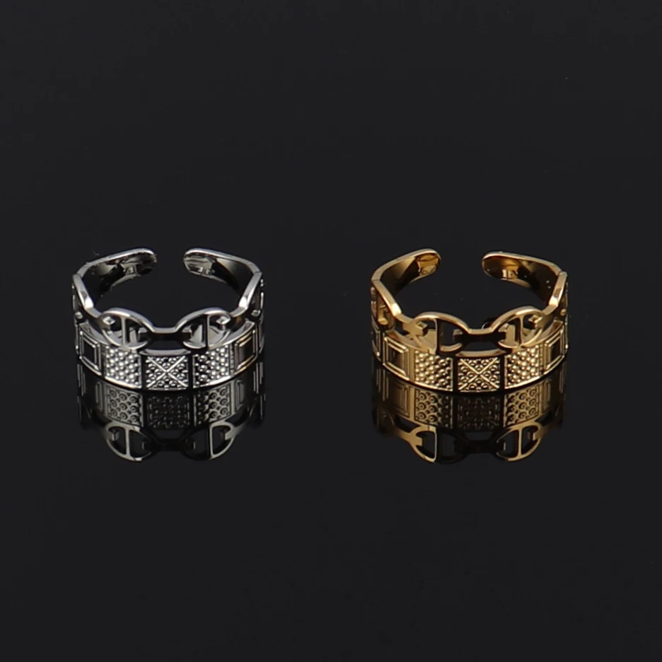 Кольца из нержавеющей стали для женщин кольца в стиле ретро с подвесками простые