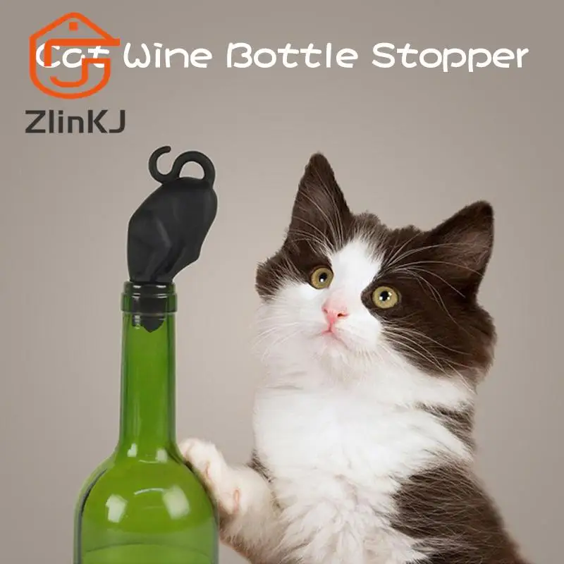 

1Pc Silicone Wine Bottle Stopper Cat Shape Beer Bottle Cap Champagne Bottle Sealing Stopper Kitchen Bar Accessories