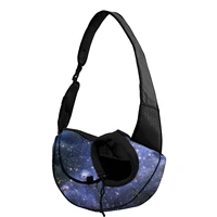 galaxy print pattern pet carrier shoulder bag adjustable cute tote pouch outdoor travel safety dog cat carrier slings