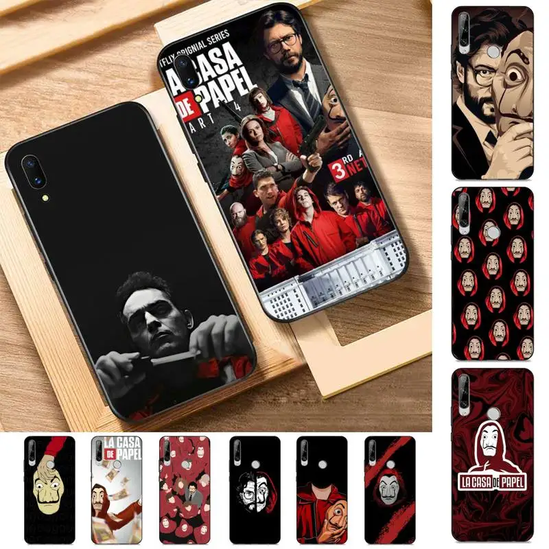 

YNDFCNB Money Heist House Paper Phone Case for Huawei Y 6 9 7 5 8s prime 2019 2018 enjoy 7 plus