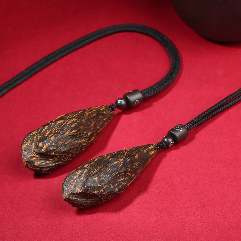 Vietnam Nha Trang Agarwood Pendant Natural Type Old Materials Eaglewood Necklace Men and Women's Prayer Beads Pendant Sleep Aid