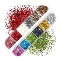12 grids 1mm sequins nail glitter flakes manicure holographic decoration diy designs for gel nails art accessories supplies set