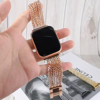 for apple watch chain band strap stainless steel series 6 5 4 3 4044mm watchband bracelet for iwatch se 6 3842mm woman loop