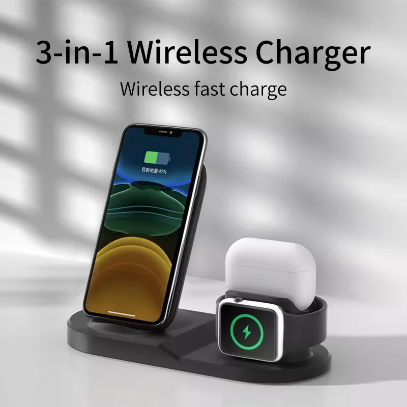 

15W Wireless Charger For iphone 13 12 XR Fast Charging Dock Station For Watch Airpods Pro Charger