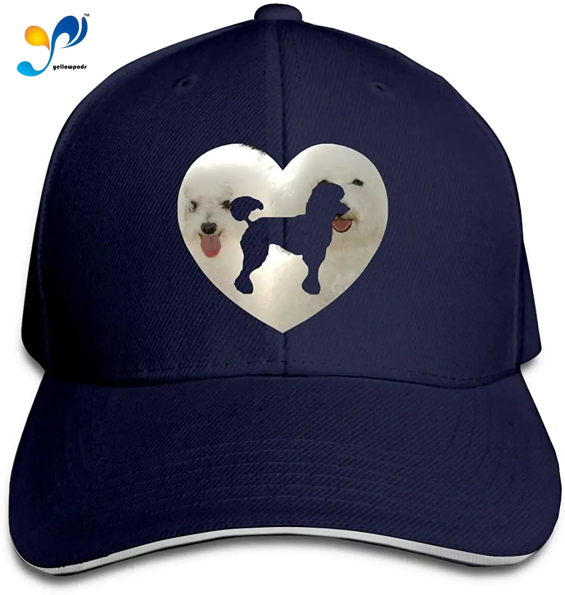 

Poodle Love Heart Adjustable Sandwich Cap Baseball Cap Casquette Hat