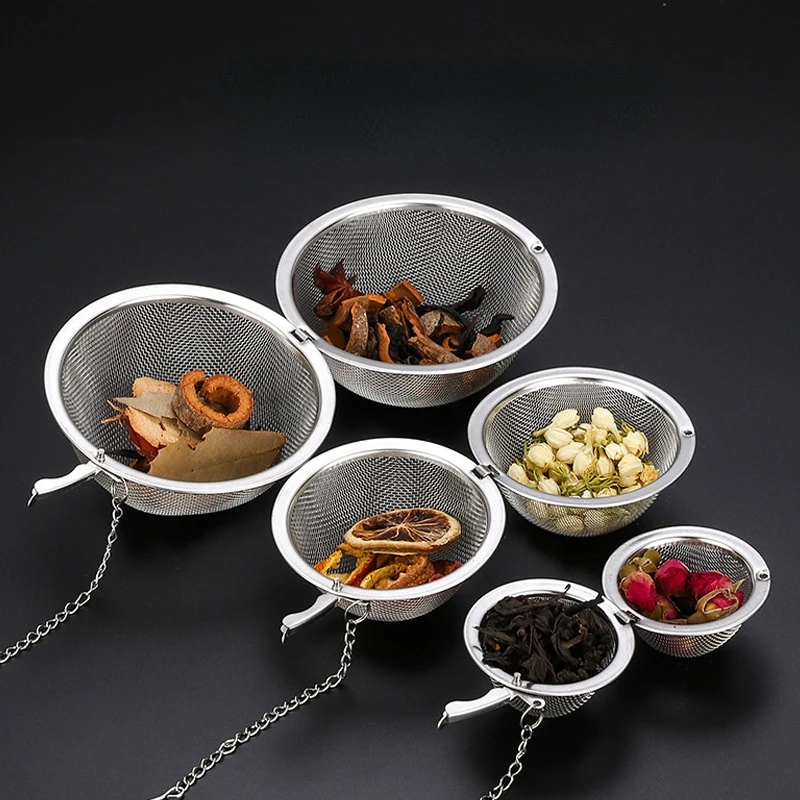 

3 Size Stainless Steel Tea Infuser Sphere Locking Spice Tea Ball Strainer Mesh Infuser Tea Filter Strainers Kitchen Accessories