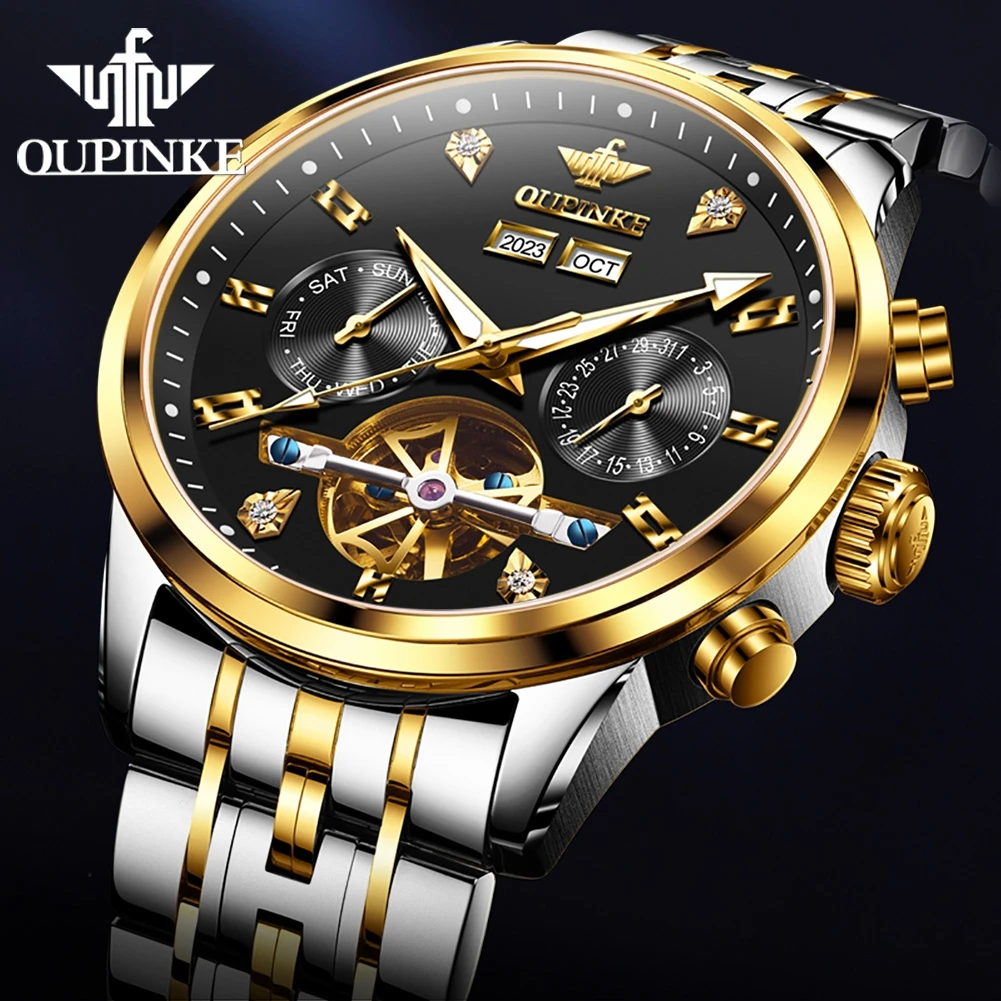 OUPINKE 3248 модный бренд Мужские полностью автоматические механические часы