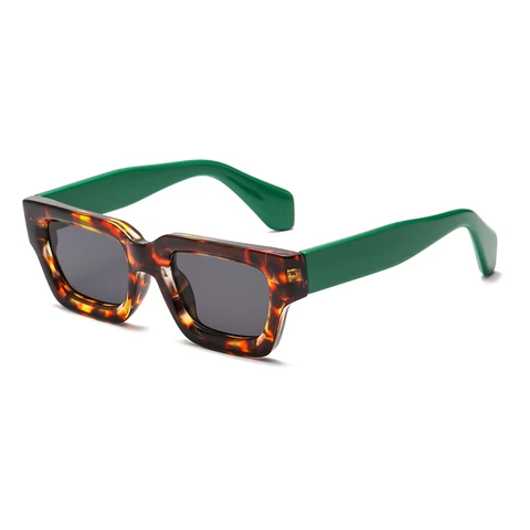 Солнечные очки в стиле ретро, утолщенные солнцезащитные аксессуары в квадратной оправе, с маленькой оправой