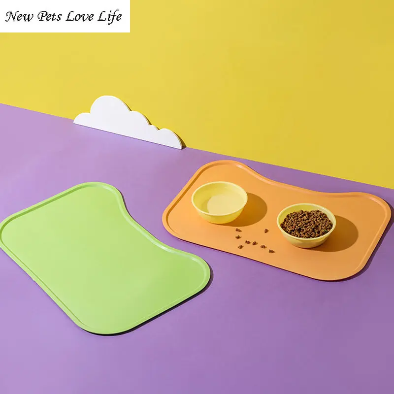 

Dog Cat Bowl Food Mat with High Lips Silicone Non-Stick Waterproof Pet Food Feeding Pad Puppy Feeder Tray Water Cushion Placemat