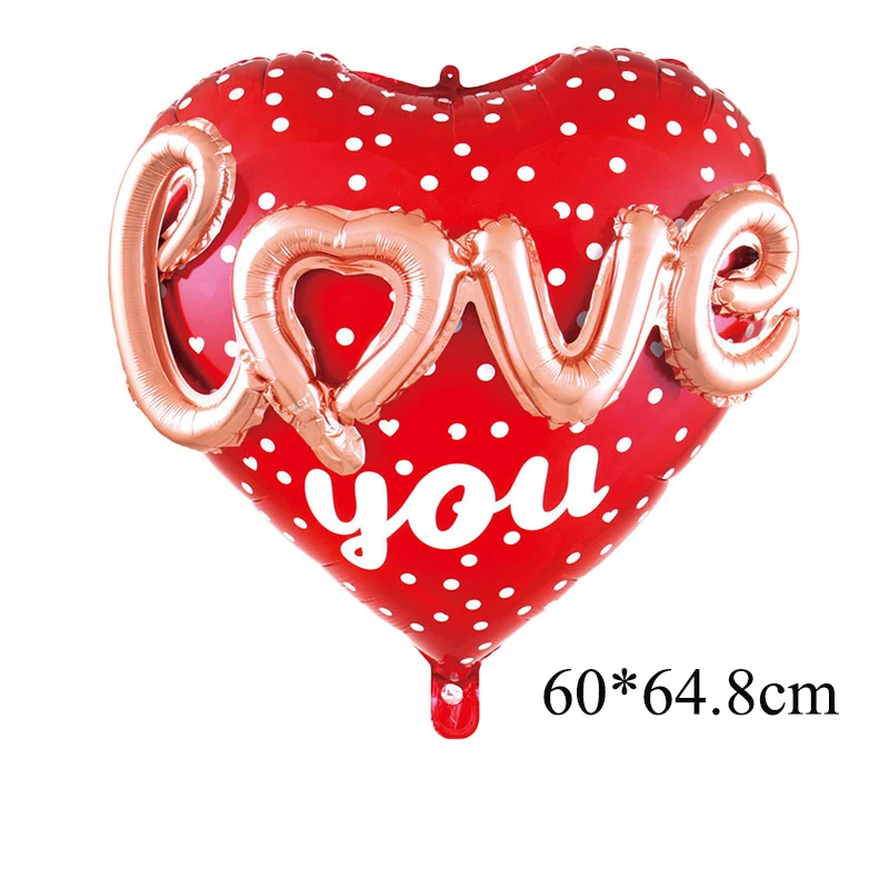 22 Inch Round Heart Foil Balloons with HAPPY LOVE Letter Helium Globos Baby Shower Wedding Valentine's Day birthday Party Decor images - 6