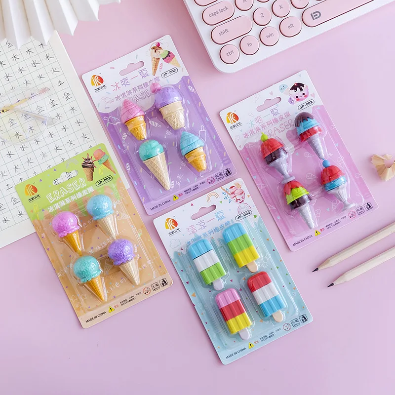 Подарочный ластик для десертов мороженого набор студентов рождественский