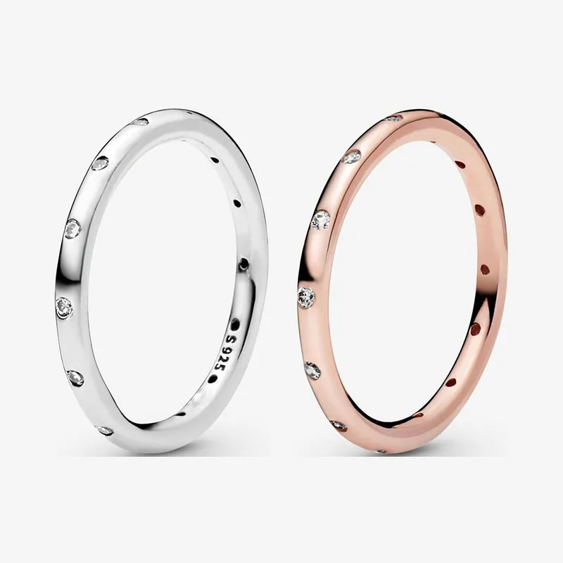 

Authentic 925 Sterling Silver Simple Sparkle Cz Ring For Women's Engagement Jewelry Anniversary