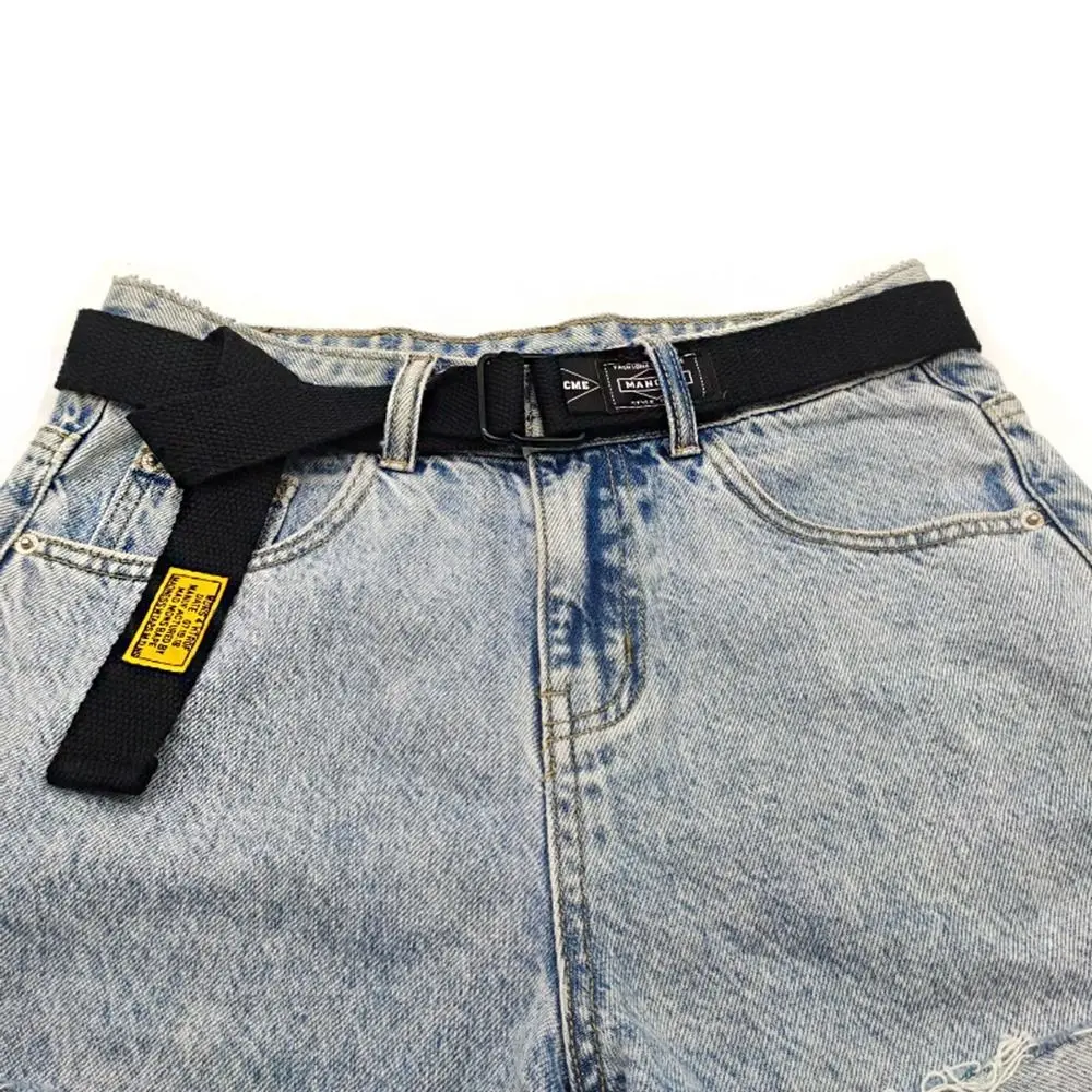 Harajuku стиль двойное кольцо модный дизайн ткань с квадратной пряжкой регулируемый