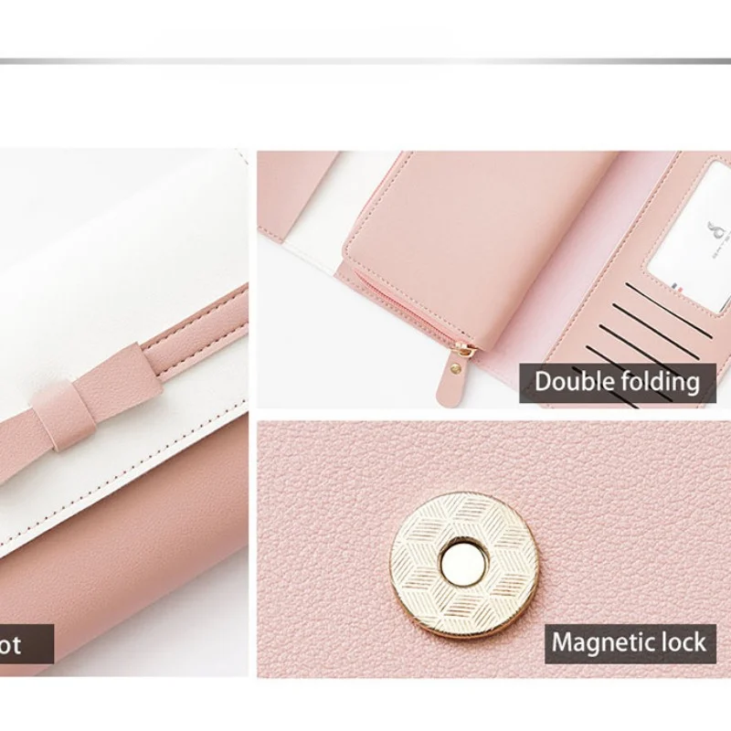 Female Fold Bag Pu Women's Slim Wallet Long Woman Portefeuille Card Holder Femme Cute Carteira Ladies Coin Purse Bolsa Feminina