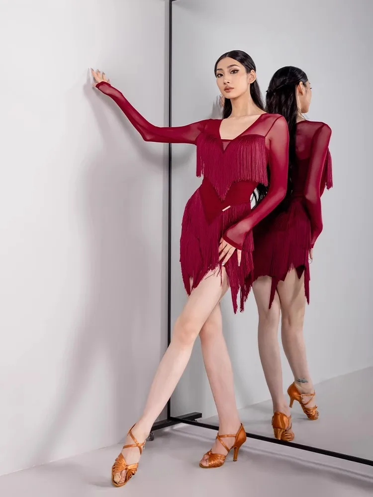 Платье для латинских танцев элитный комплект танцевальный костюм взрослых и