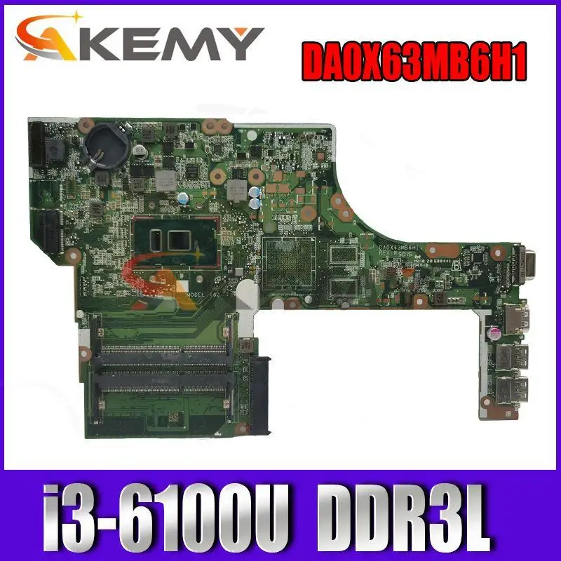 

830930-601 830930-001 для ноутбука HP ProBook X63 450 G3 470 G3, материнская плата DA0X63MB6H1 с процессором i3-6100U DDR3L 100%, полностью протестирована