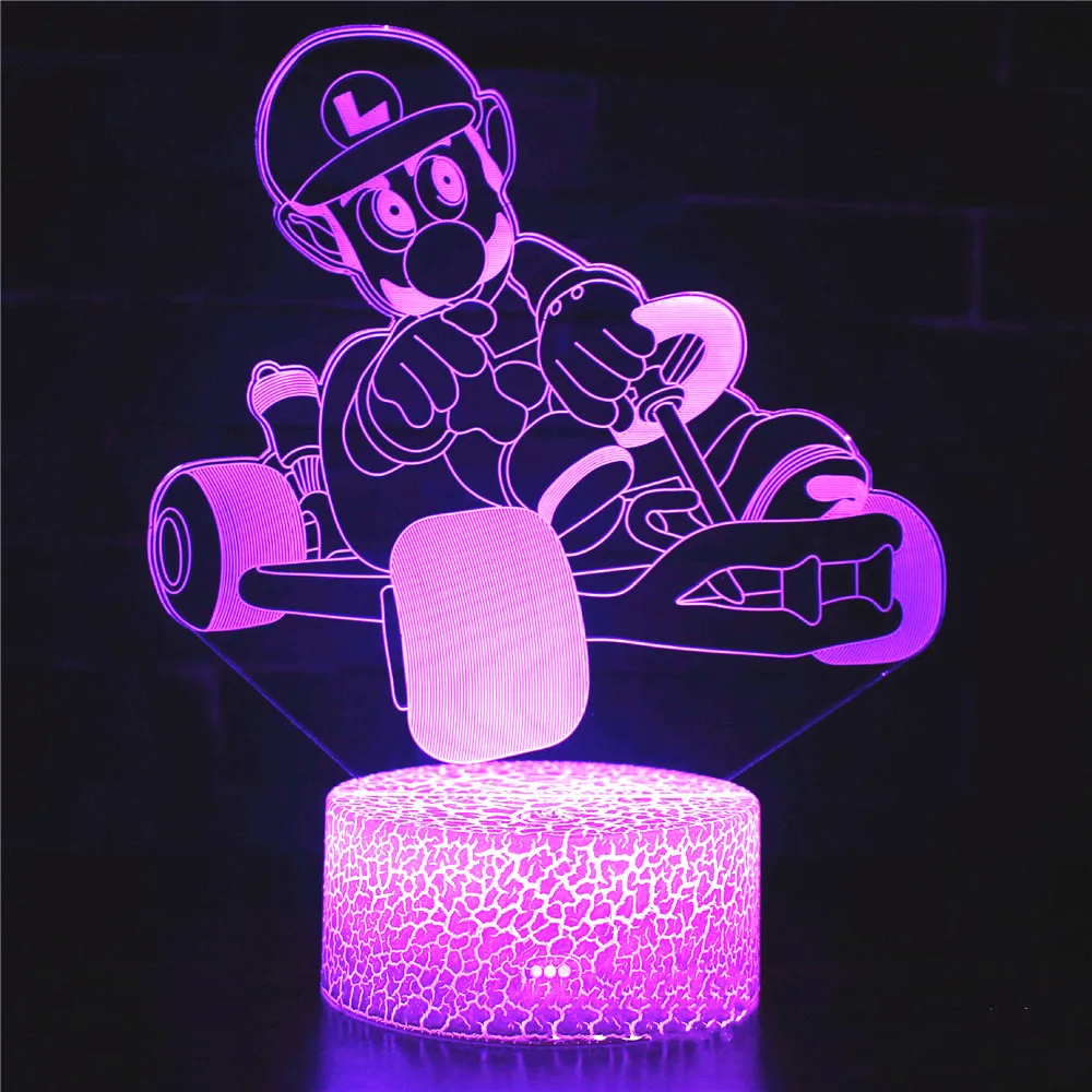 Ночник Surper Mario с 3D рисунком Светодиодный проекционный светильник датчиком