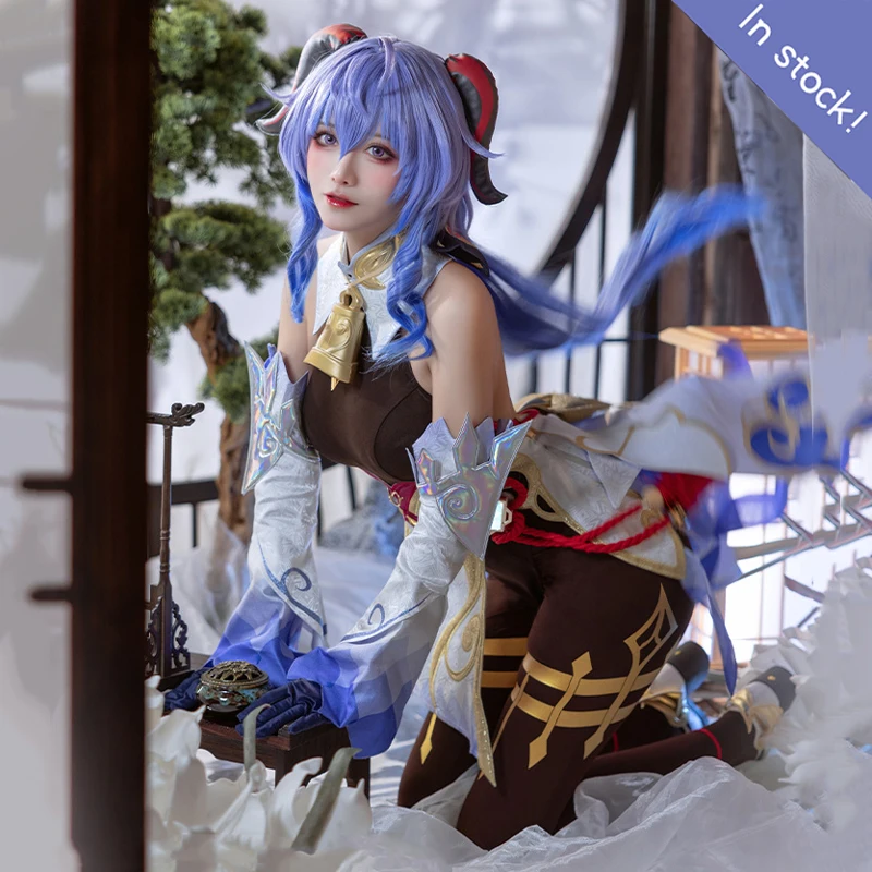 The Ganyu Косплей Genshin Impact Game Одинаковая одежда на складе Сексуальный женский