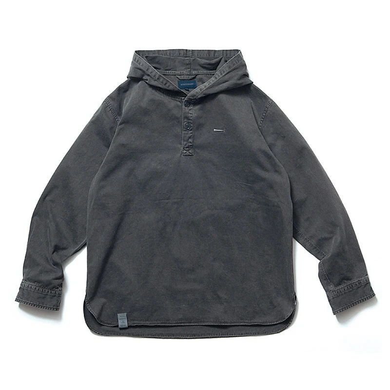 

DESCENDANT DCDT Hoodie Japanese Men's Shirt Brand Retro Washed Batik Pullover Spring Tops