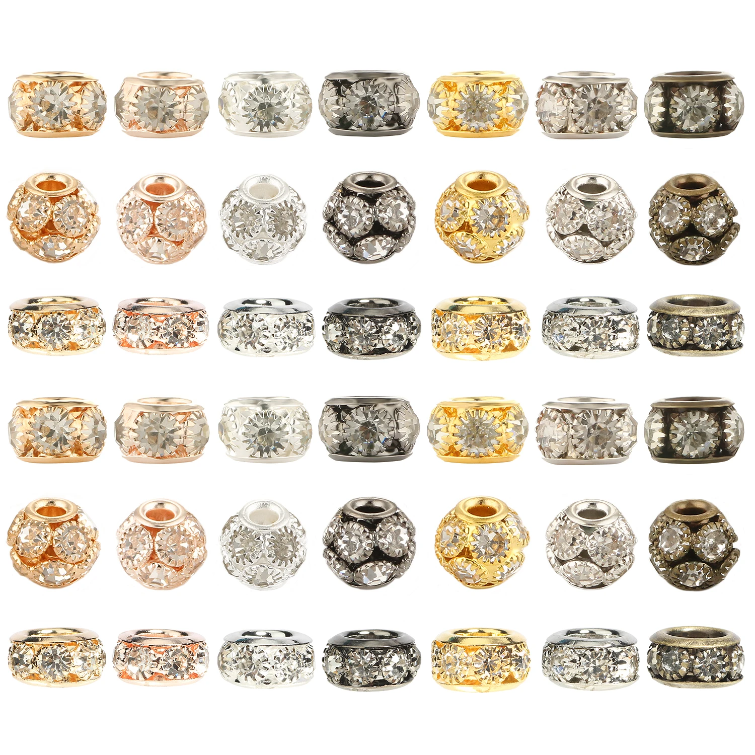 

1pack High Quality Copper Rhinestone Beads Loose Metal Beads For Jewelry Making Handmade Crafts Diy Beads Supplier Wholesale