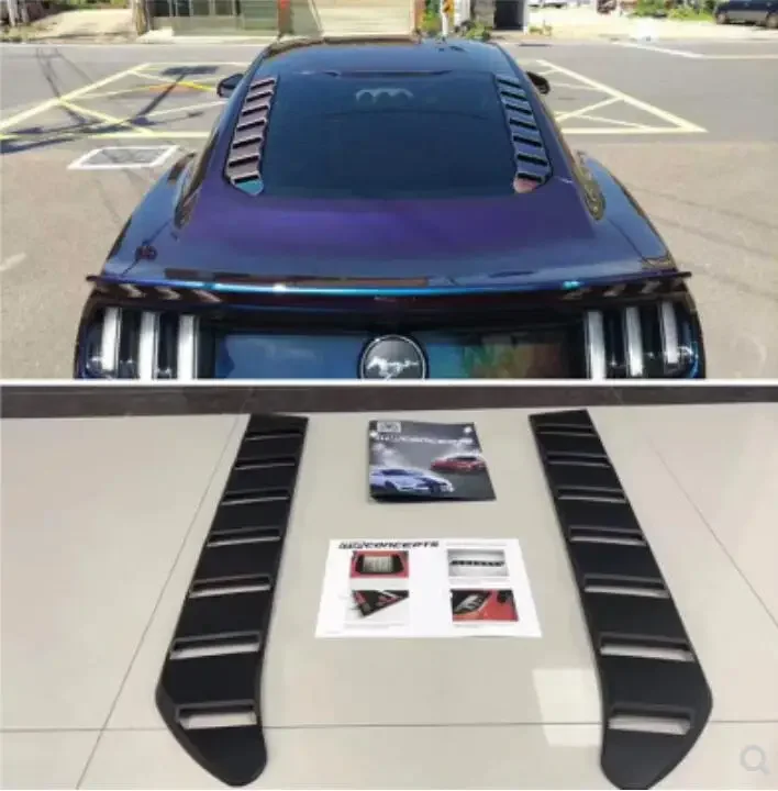 

For Ford Mustang 2015 2016 2017 High Quality ABS Black Rear Window Glass With Small Decorative Baffle Tuyere Blinds Adapted To