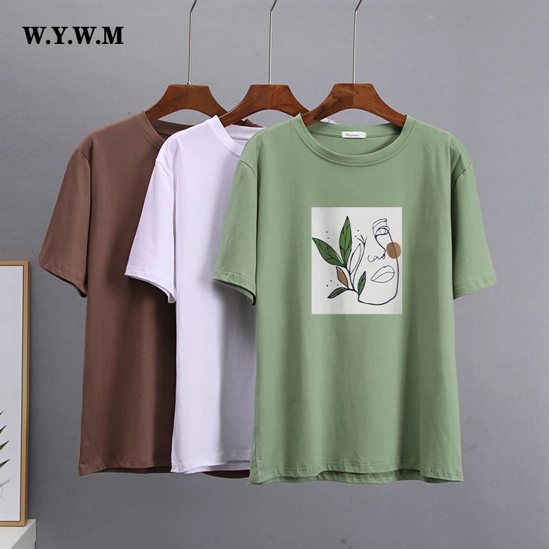 Футболка женская свободного покроя с абстрактным графическим принтом из мягкого