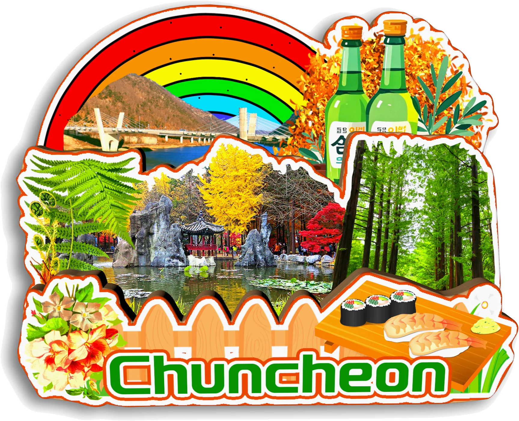 Jeonju Seogwipo Daegu Daejeon Chuncheon Andong Южная Корея Магнит на холодильник Путешествия Сувенир Подарок Декоративный холодильник ручной работы (art.: 3920cd31800a7) - 3920cd31800a7