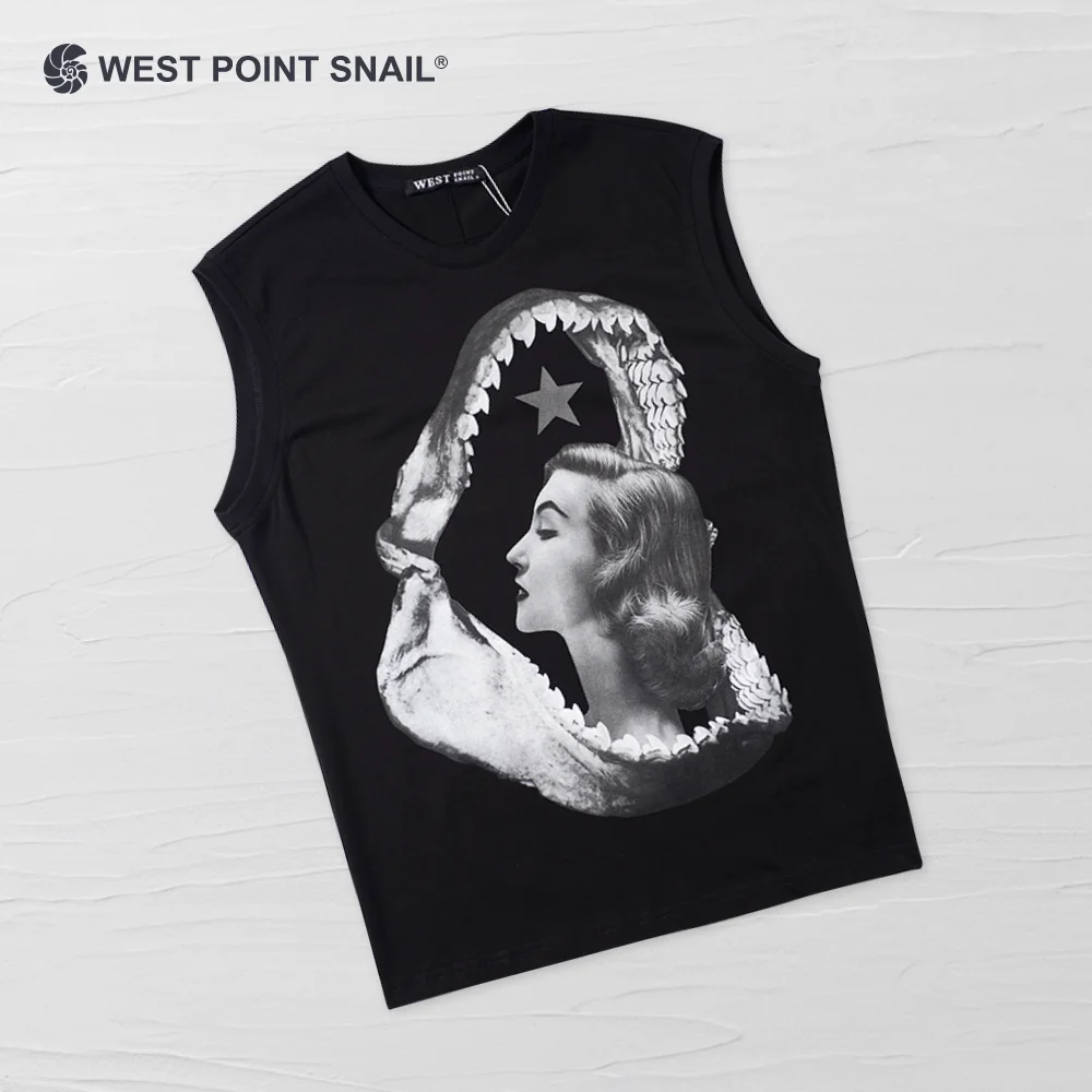

Men Vest Top Sexy Beauty Graphics Print Vest Four Seasons Sleeveless Bottoming Shirt Street Trend Gothic Casual O-Neck Tank Tops