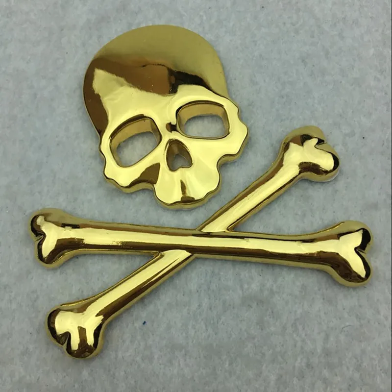 

1 шт., череп, скрещенная кость, пиратский автомобиль, 3D эмблема, логотип, хромированный металлический значок, наклейка, украшения, боковая задняя наклейка на багажник для автомобиля, грузовика