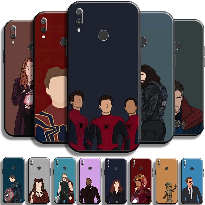 

Marvel Cartoon Comics For Huawei Y9 Prime Y9 2019 Y9A Phone Case Shell Funda Black Soft Liquid Silicon Carcasa Back TPU