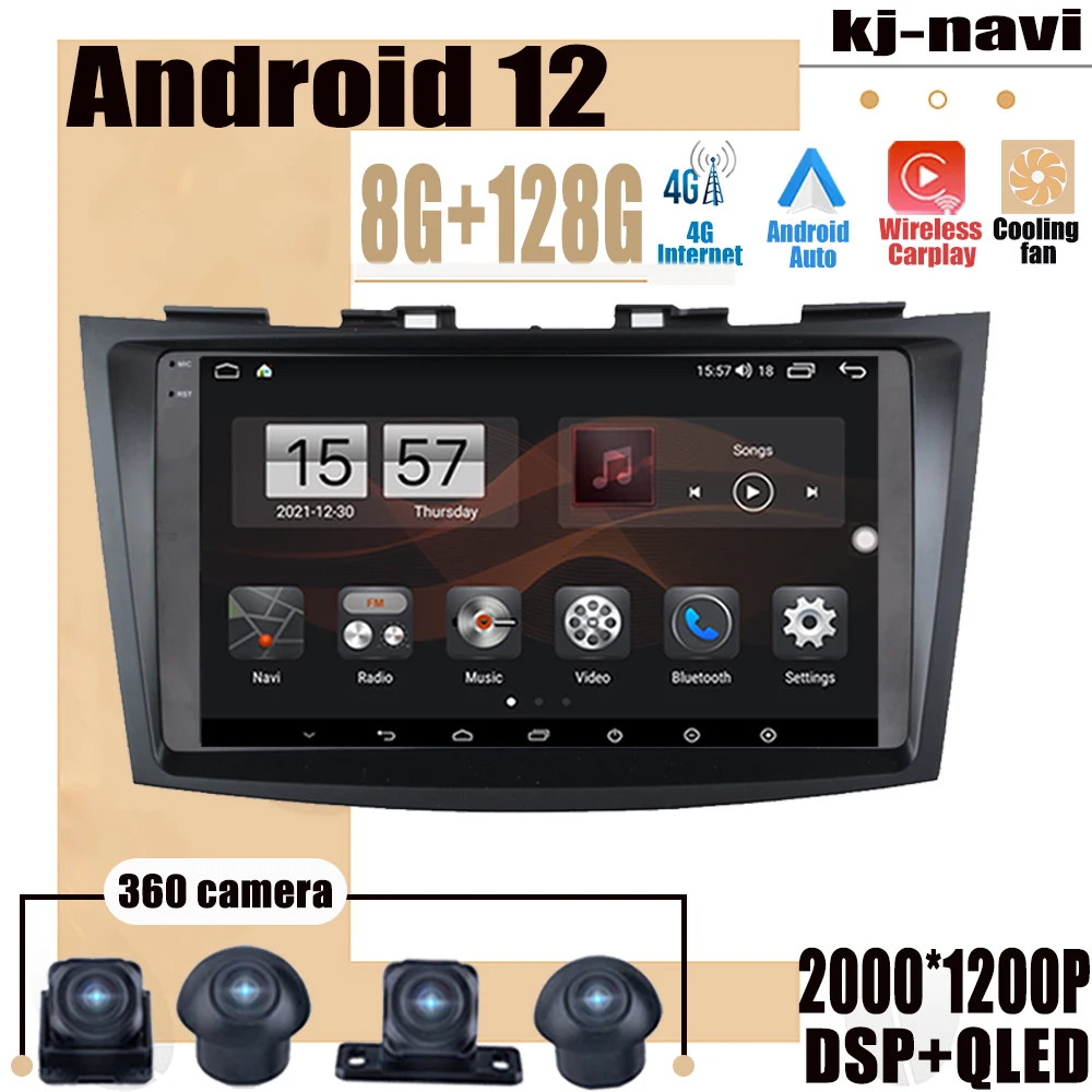 

Radio Multimedia Video Stereo For Suzuki Swift 4 2011 - 2017 Android 12 Car Player Auto Navigation GPS 360 CAM Bluetooth WIFI