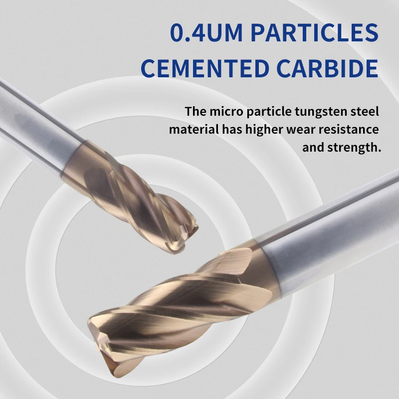 HRC62 Угловые круглые концевые фрезы 4 края 0 2 мм 5 r2мм фреза из вольфрамового сплава