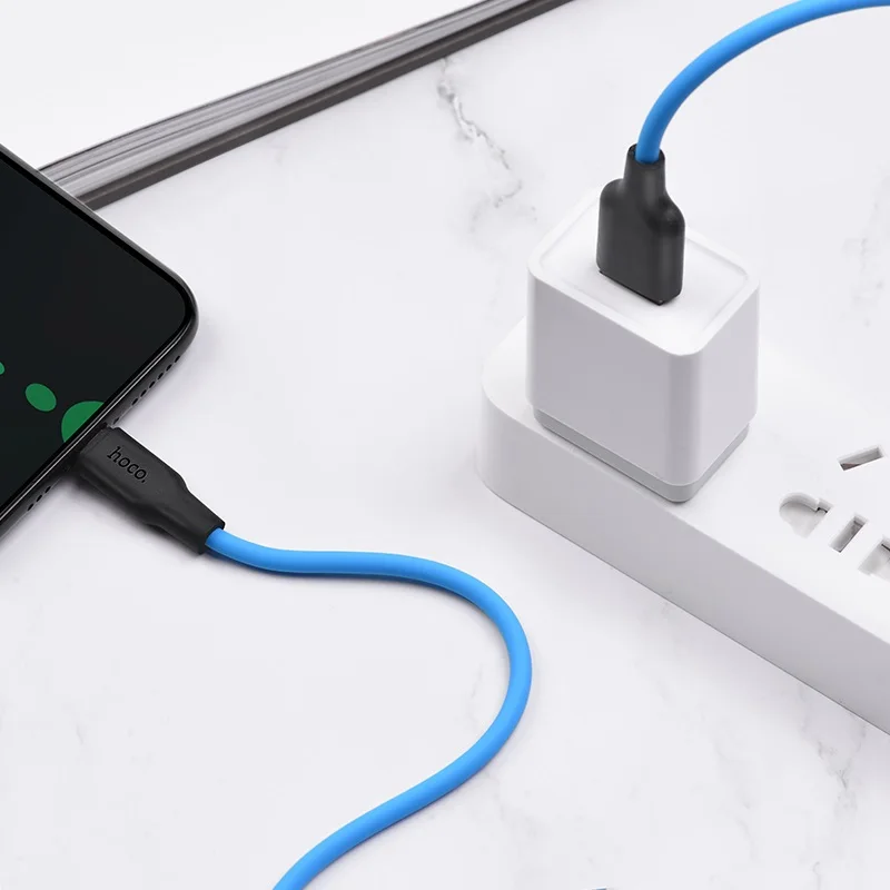 Дата-кабель USB 3 0A для Type-C Hoco X21 Plus силикон 1м | Мобильные телефоны и аксессуары