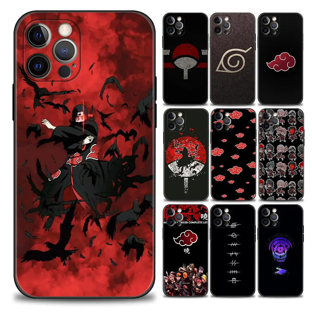 Чехол для телефона с аниме Наруто Акацуки Итачи Учиха iPhone 11 12 13 Pro Max 7 8 SE XR XS 5 5s 6 6s