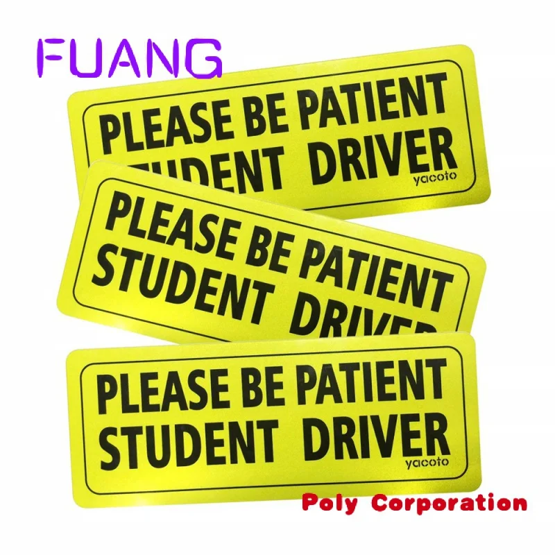 Custom Safety Sign Vehicle Bumper Magnet  Reflective Vehicle Car Sign Sticker Bumper for New Drivers