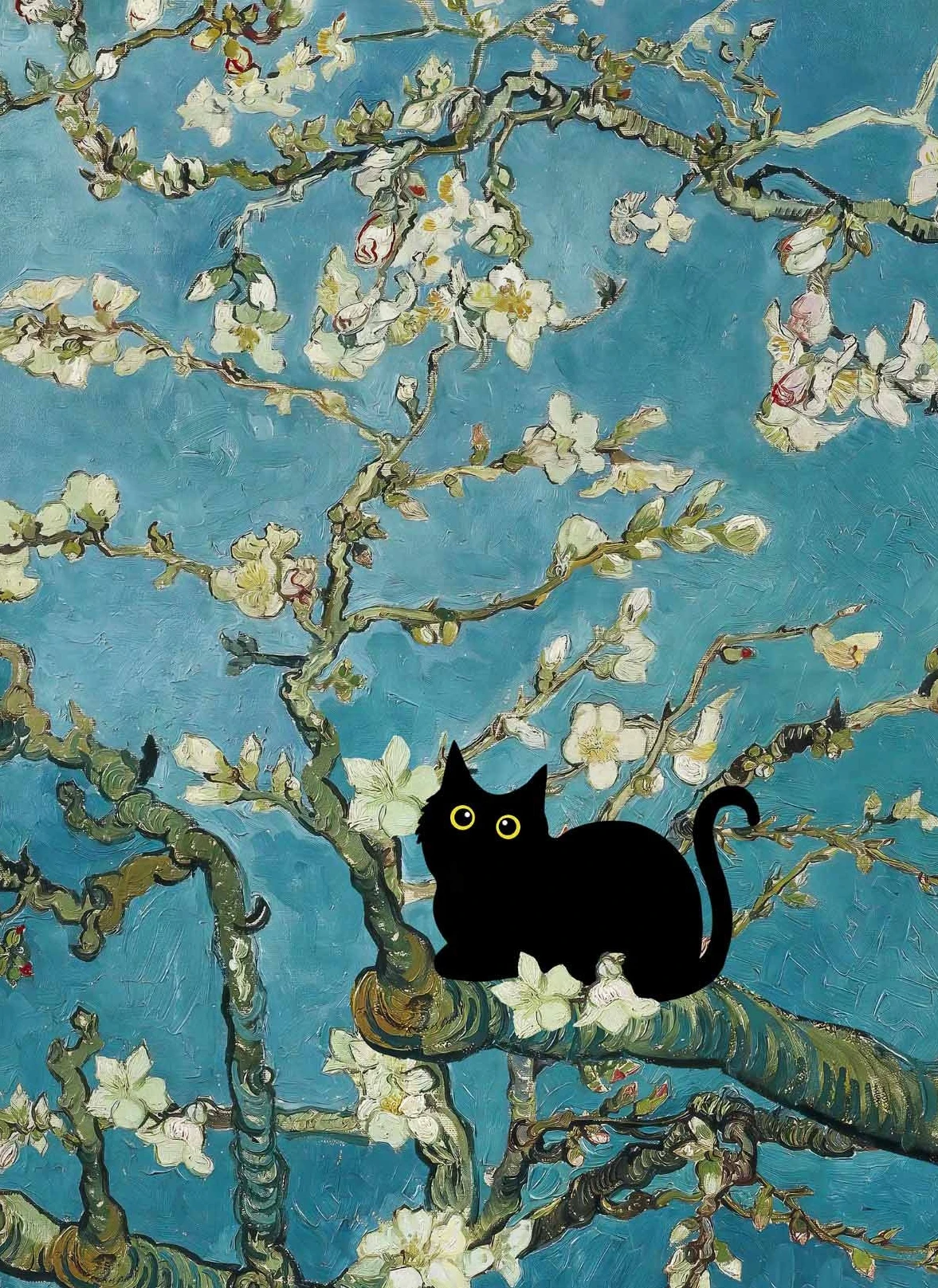 

Постер "Винтажный забавный черный кот" на холсте