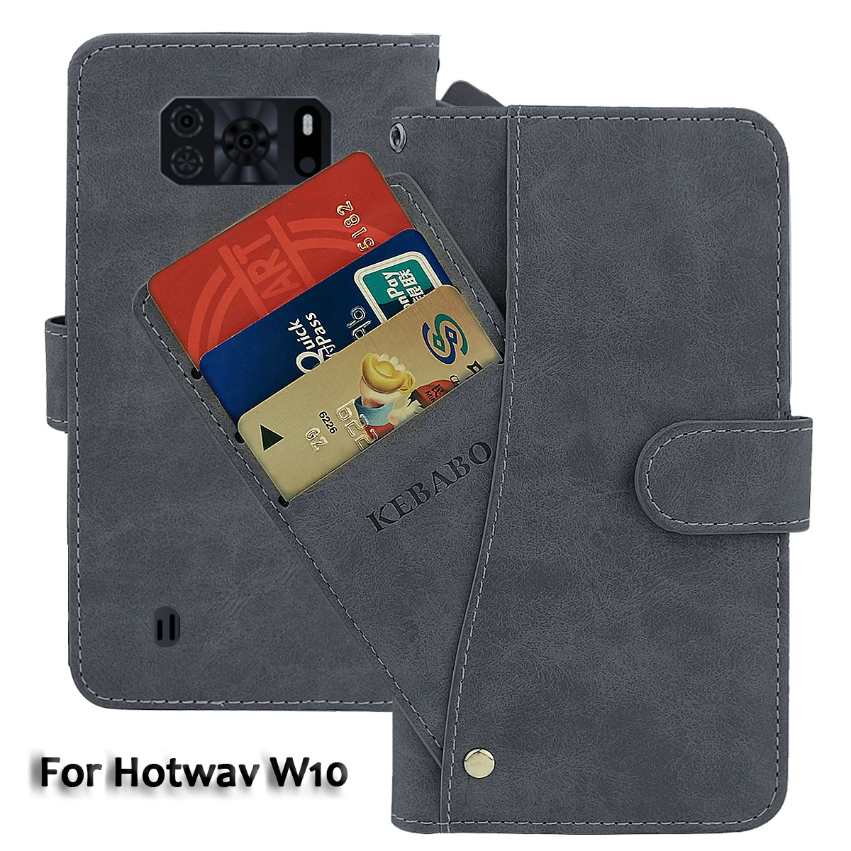 

Vintage Leather Wallet Hotwav W10 Case 6.52" Flip Luxury Card Slots Cover Magnet Phone Protective Cases Bags