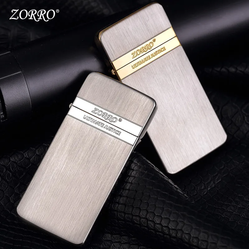 

Zorro Kerosene Lighter Pure Copper Ultra-thin Torch Windproof Lighters Cigarette Smoking Accessories Gifts For Men Free Shipping