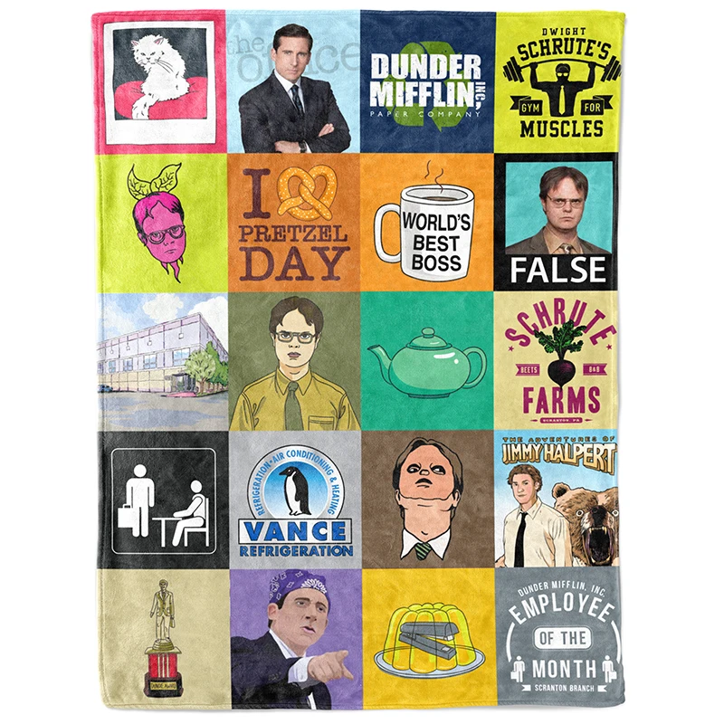 

Famous Film The Office Sofa Bed Cover and Hairy Plaid Soft Warm Flannel Throw Blankets Boys Girls Fans Gifts