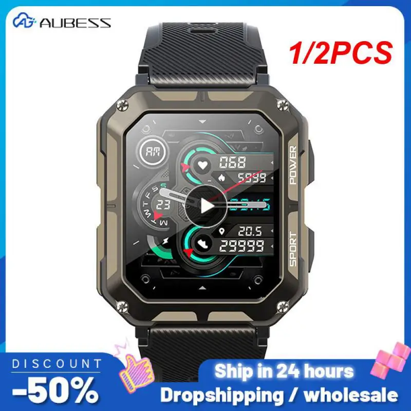 

1/2PCS Newest Smart Watch C20 1.83 Inch Men Music BT Call Outdoor Sports Fitness Tracker Heart Rate Blood Pressure