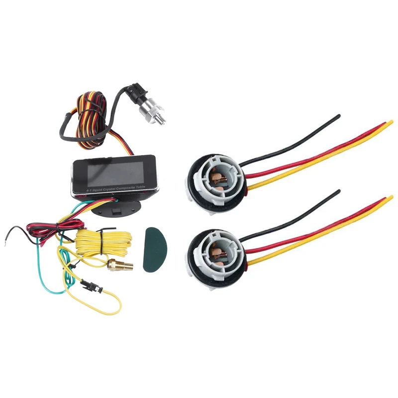 

GTBL 2Pcs 1157 Bay15d Lamp Holder Bulbs P21/5W Adapter Base Connector With 12V/24V 4 In 1 Digital ALARM Pressure Voltmeter